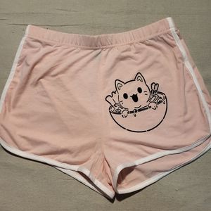 Womens Pink Cat Shorts
